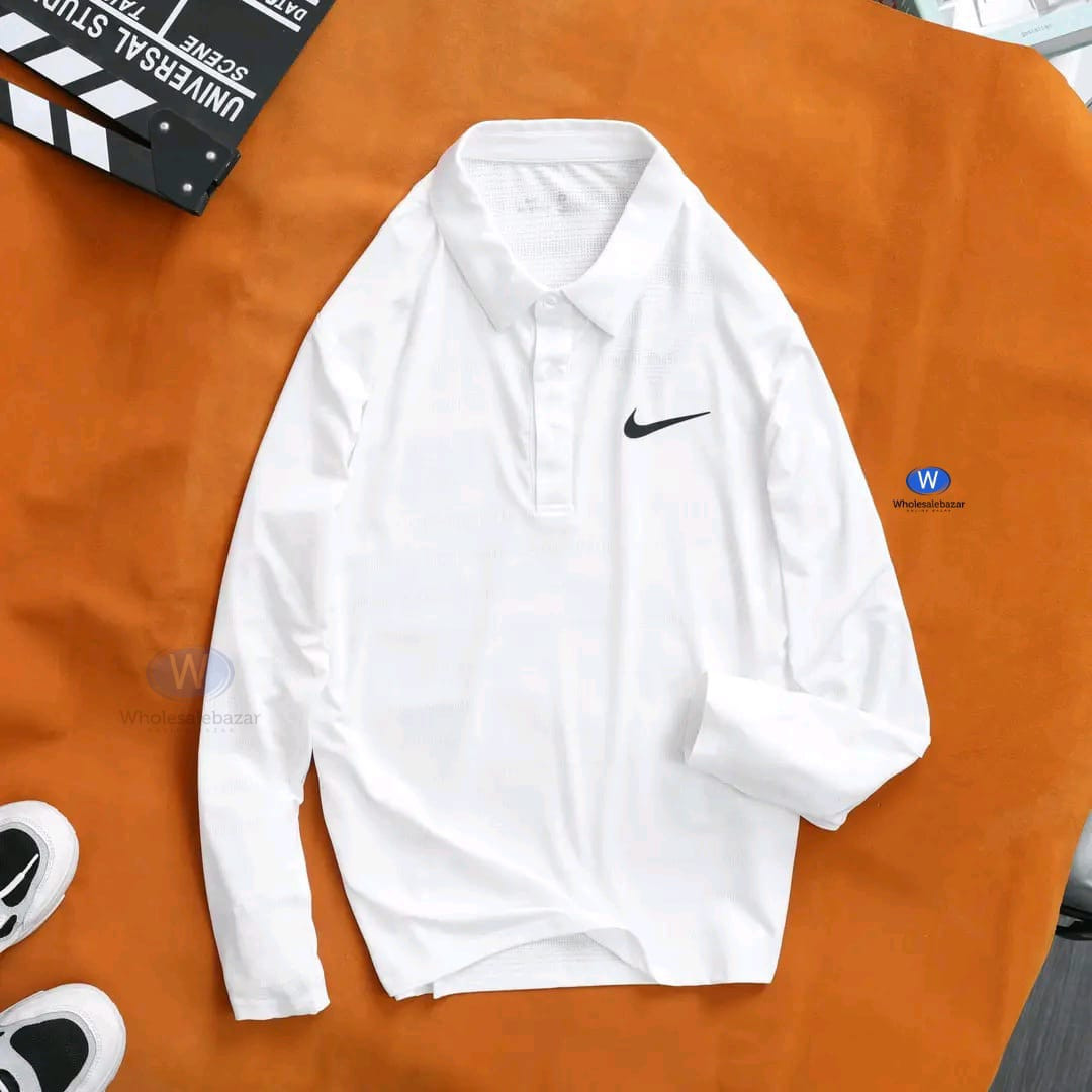 Men's premium full sleeve polo shirt.