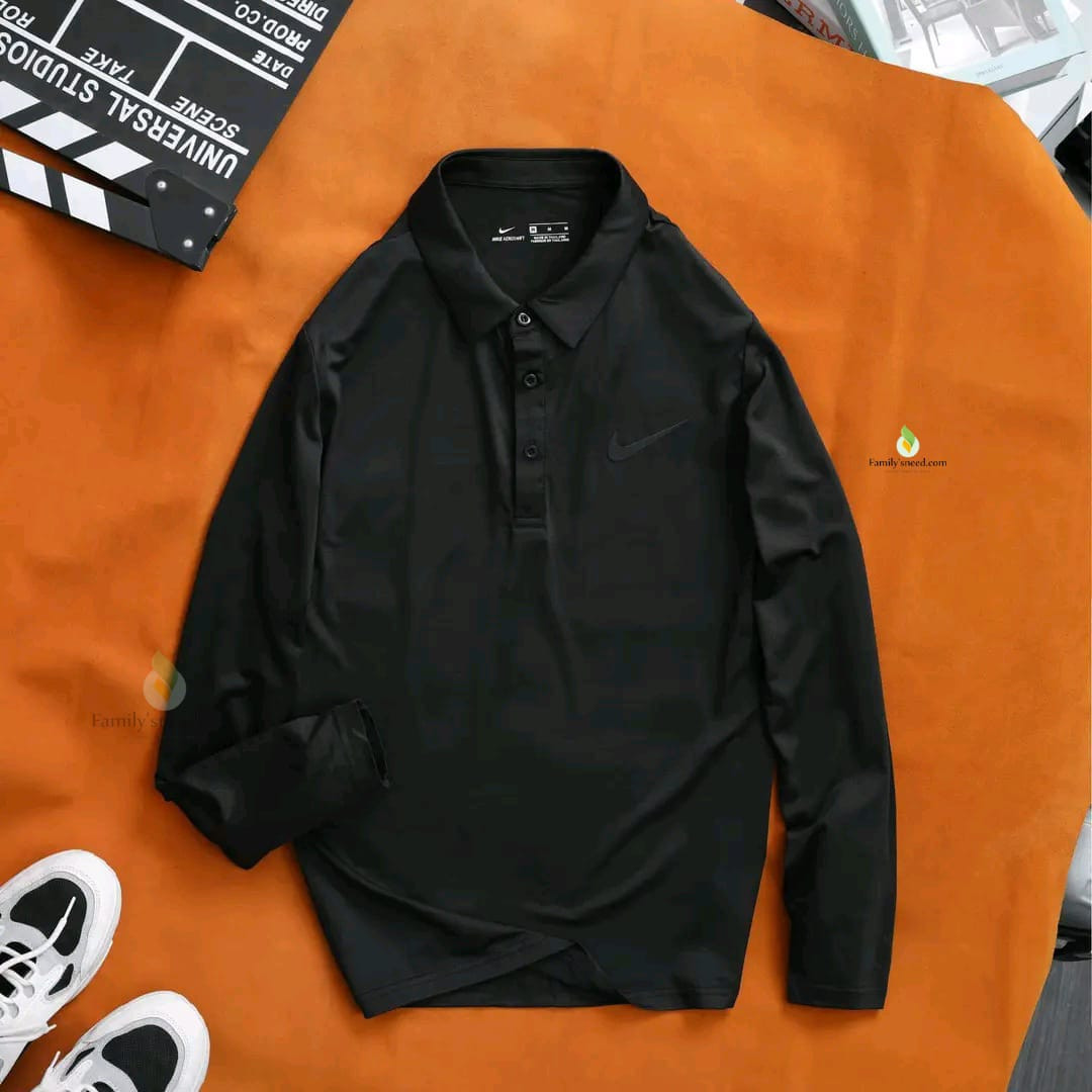 Men's premium full sleeve polo shirt.